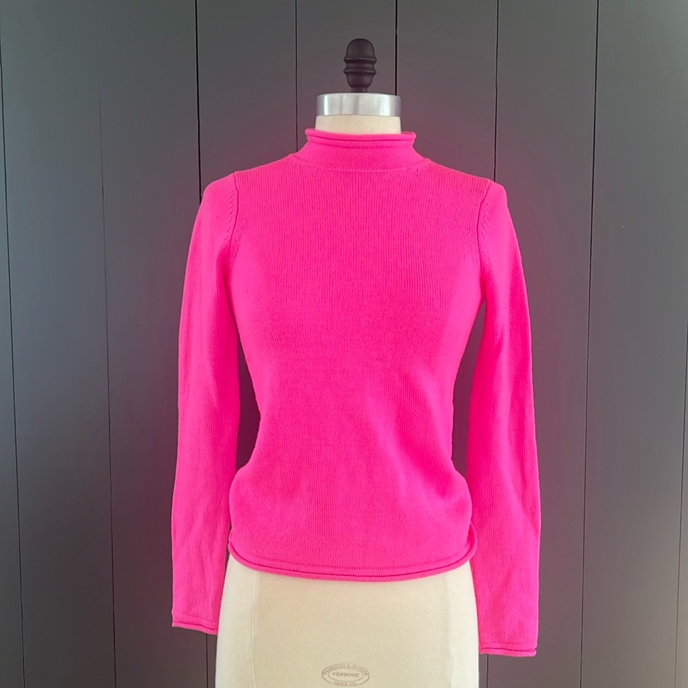 Opening ceremony, 100% merino wool, pink mock neck knit, XS